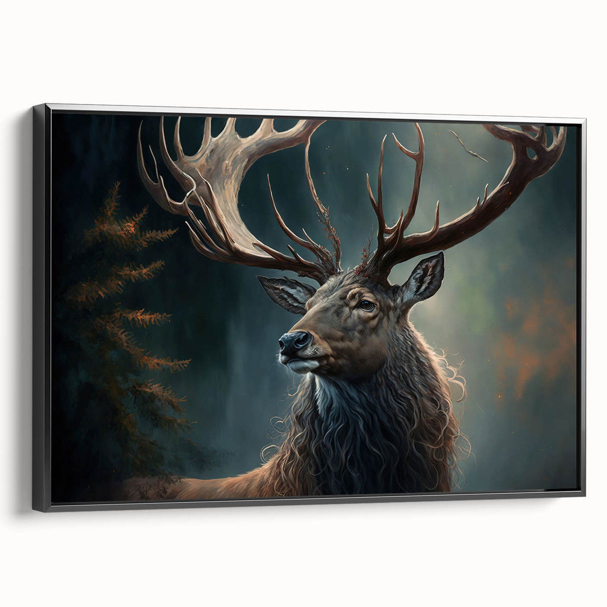Framed canvas wall art showcasing a striking antelope design in a black frame, perfect for adding a bold touch to modern home decor. Ideal for wildlife enthusiasts.