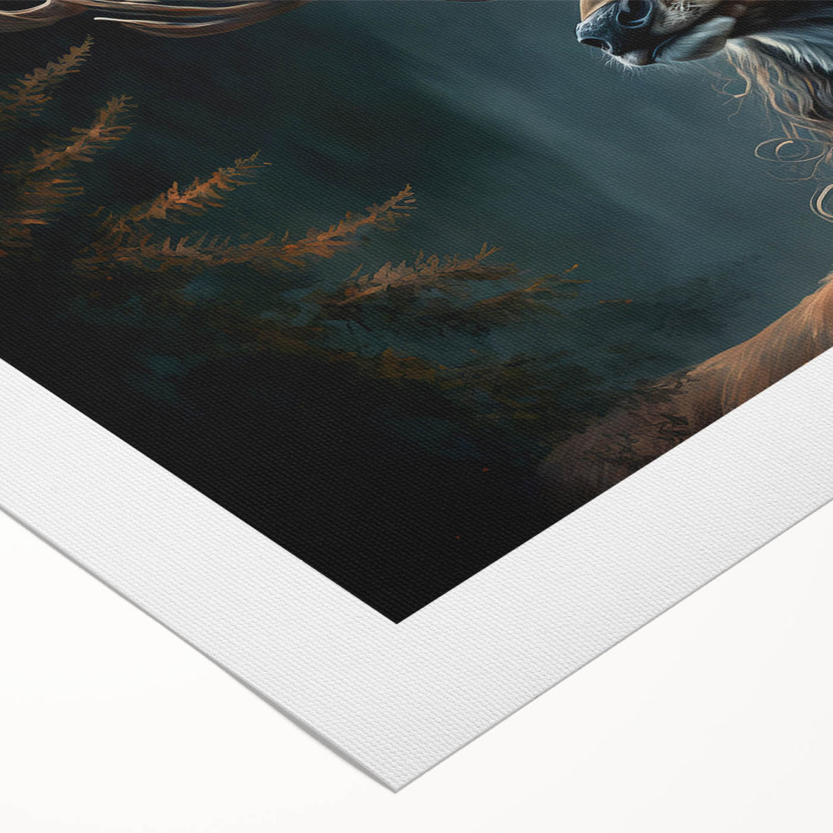 Rolled canvas wall art depicting a vibrant antelope design, showcasing intricate details and bold colors, ideal for wildlife enthusiasts and home decor.