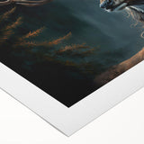 Rolled canvas wall art depicting a vibrant antelope design, showcasing intricate details and bold colors, ideal for wildlife enthusiasts and home decor.