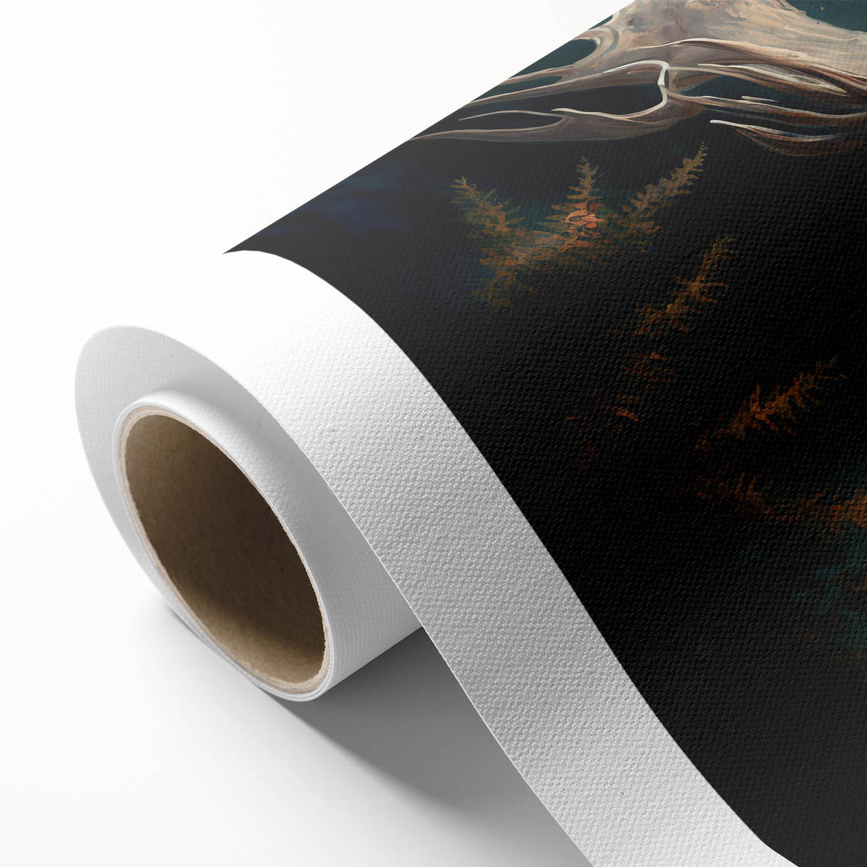 Rolled canvas showcasing an intricate antelope design in vibrant colors, perfect for wildlife-themed decor. Ideal for enhancing living spaces with nature-inspired art.