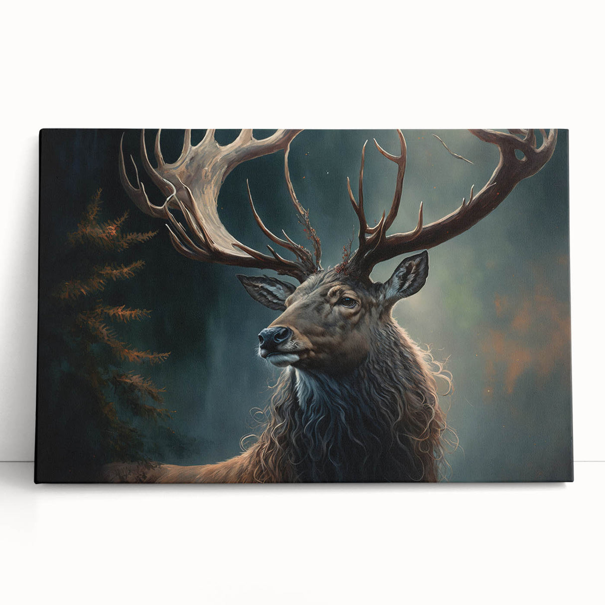 Stretched canvas wall art featuring a vibrant antelope design, showcasing intricate patterns and earthy tones, perfect for enhancing any wildlife-themed decor.
