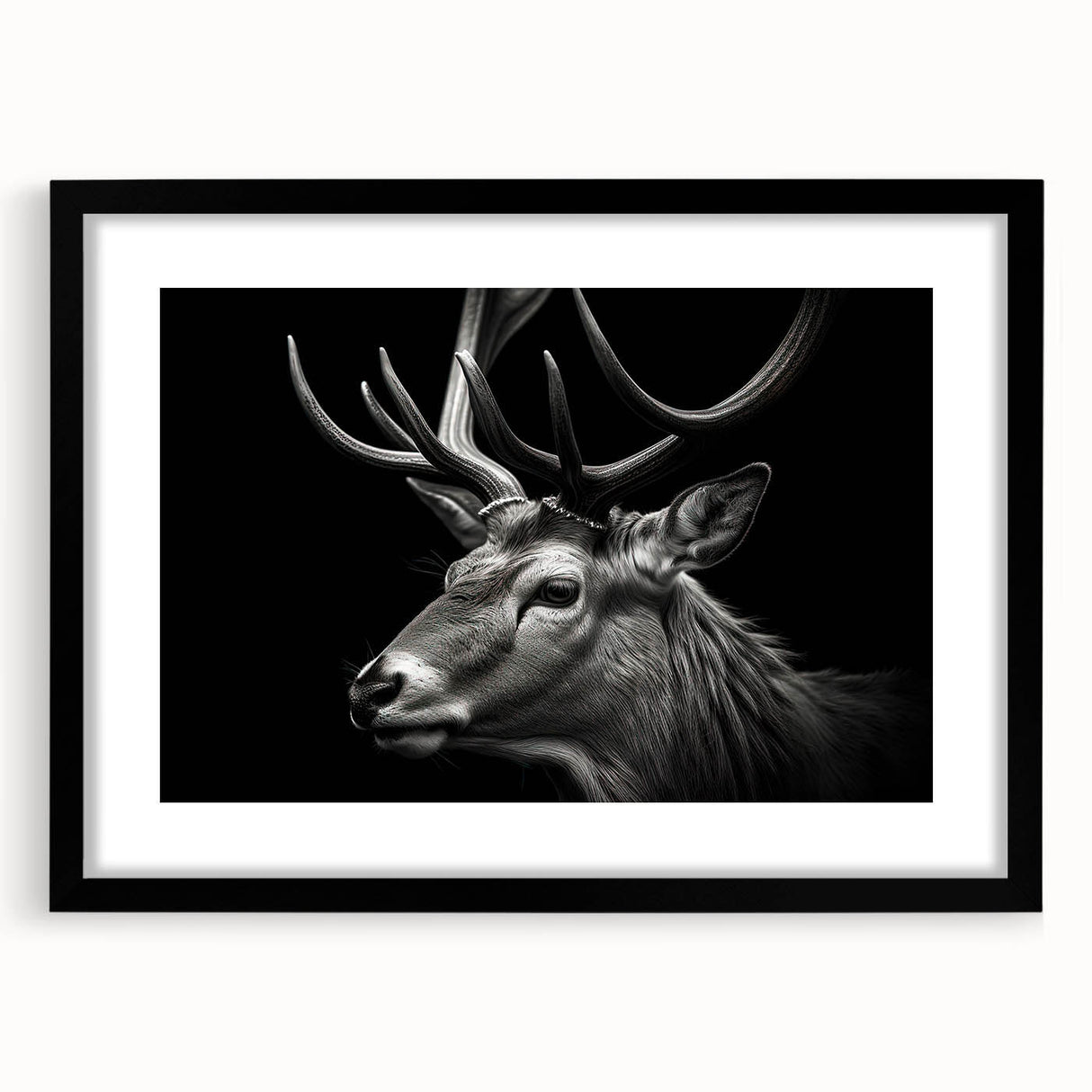 Antelope-themed wall art frame with a black mat, showcasing intricate wildlife design. Perfect for nature lovers, enhancing home decor with vibrant colors and elegant style.