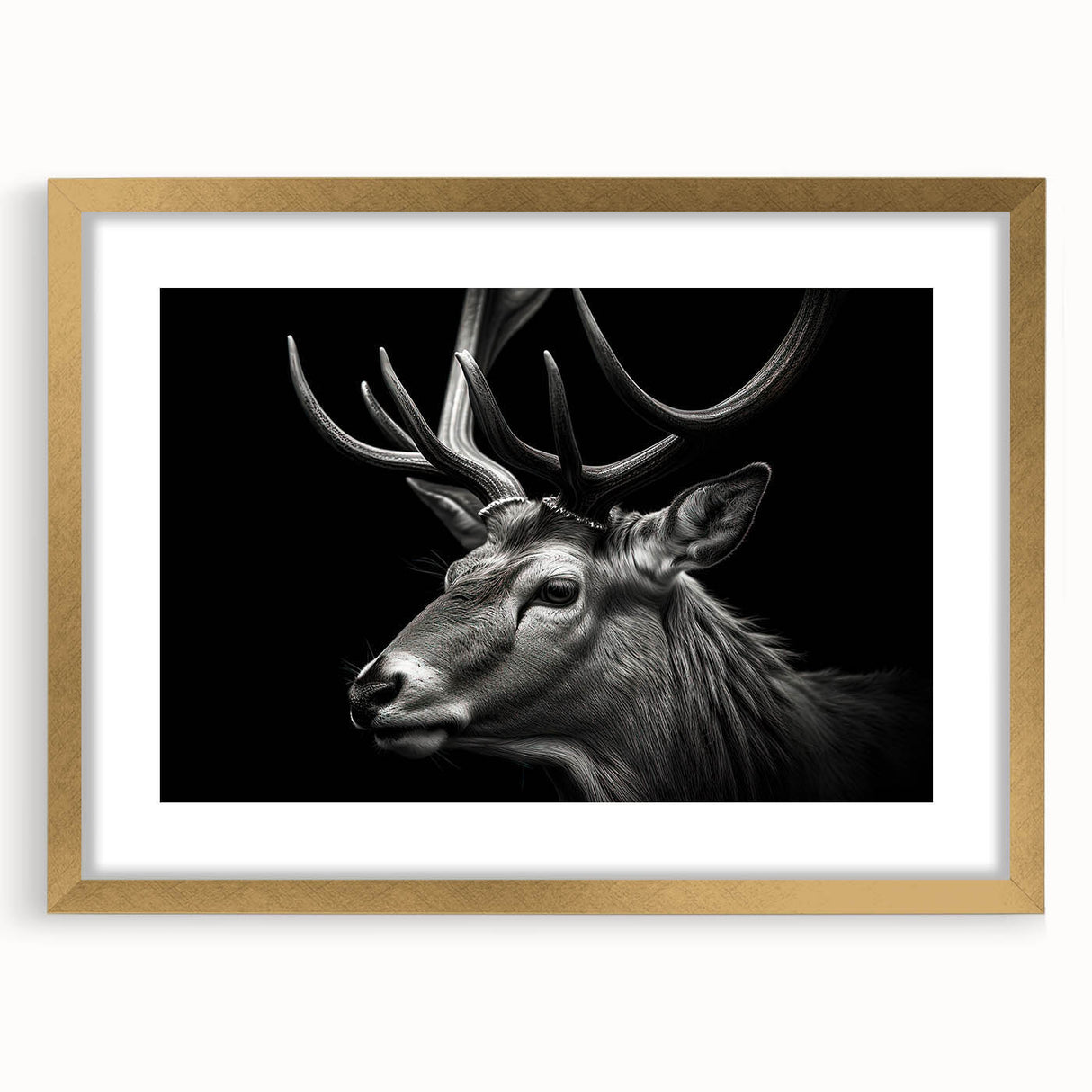 Antelope-themed wall art collection framed in gold, showcasing a vibrant design with intricate details. Ideal for nature lovers and wildlife enthusiasts.