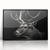 Framed acrylic wall art featuring a striking antelope design in a black frame, showcasing vibrant colors and intricate details, perfect for wildlife decor enthusiasts.