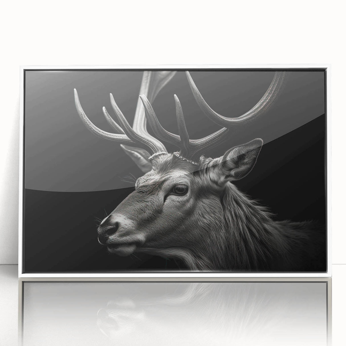 Framed wall art featuring a vibrant antelope design, showcasing intricate details and bold colors against a white background. Ideal for wildlife enthusiasts and home decor.