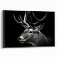 Framed canvas wall art showcasing a striking side view of an antelope, featuring earthy tones and intricate details, perfect for wildlife enthusiasts and home decor.