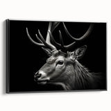 Framed canvas wall art showcasing a striking side view of an antelope, featuring earthy tones and intricate details, perfect for wildlife enthusiasts and home decor.