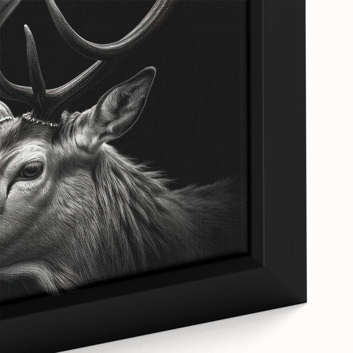 Close-up of a framed canvas wall art featuring an elegant antelope design, showcasing intricate details and vibrant colors, perfect for wildlife enthusiasts.
