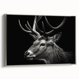 Framed wall art featuring a silver side view of an antelope design, capturing intricate details and textures, perfect for wildlife enthusiasts and home decor.