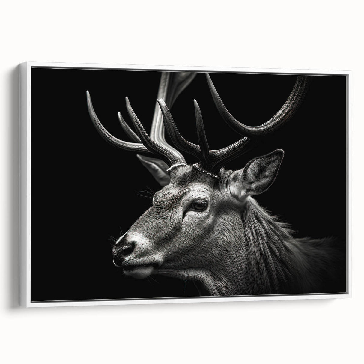Framed canvas wall art featuring a side view of a graceful antelope in a natural setting, showcasing detailed textures and vibrant colors, perfect for wildlife enthusiasts.