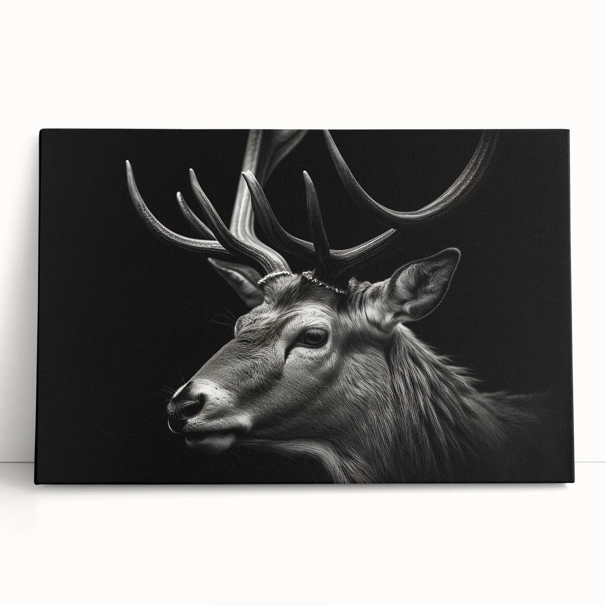 Stretched canvas wall art showcasing a vibrant antelope design in a natural setting, perfect for wildlife enthusiasts and home decor, featuring rich colors and intricate details.