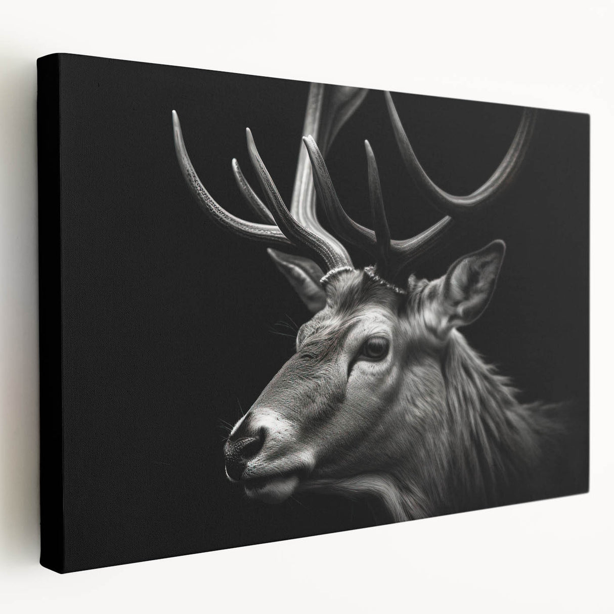 Stretched canvas wall art showcasing a side view of an antelope in a vibrant natural setting, perfect for wildlife enthusiasts and home decor lovers.