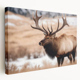 Stretched canvas wall art depicting a side view of a graceful antelope in a natural habitat, showcasing vibrant earthy tones and detailed textures, ideal for wildlife enthusiasts.