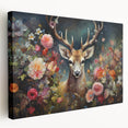 Stretched canvas wall art showcasing a detailed side view of an antelope in a vibrant natural setting, perfect for wildlife enthusiasts and home decor.