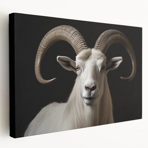 Side view of a vibrant stretched canvas featuring an antelope design, showcasing intricate details and earthy colors, perfect for wildlife-themed decor.