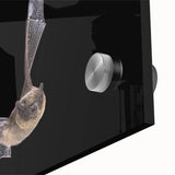 Close-up of a vibrant acrylic glass wall art piece featuring a detailed bat design, showcasing intricate textures and colors, ideal for wildlife decor enthusiasts.