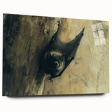 Acrylic wall art featuring a side view of a bat design from the "Animals A Wild Life" collection, showcasing intricate details and vibrant colors, perfect for nature enthusiasts.
