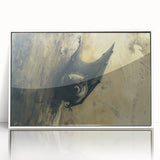 Framed acrylic wall art featuring a bat design from the 'Animals of the Wild' collection, showcasing intricate details and a sleek white frame, perfect for nature lovers.