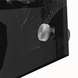 Close-up of a vibrant acrylic wall art piece showcasing a stylized bat design, featuring intricate details and bold colors, ideal for wildlife enthusiasts.