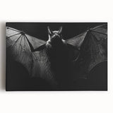 Stretched canvas wall art showcasing a beautifully designed bat in a wild-life theme, featuring intricate details and vibrant colors, ideal for animal lovers and home decor.