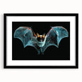 Black-framed wall art showcasing a bat design, part of an 18-piece animal-themed collection, perfect for adding a touch of wildlife elegance to home decor.