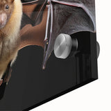 Close-up of a vibrant acrylic wall art piece featuring a stylized bat design, showcasing intricate details and rich colors, perfect for wildlife enthusiasts.