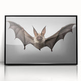 Framed acrylic wall art featuring a detailed bat design, showcasing intricate patterns in dark colors, perfect for wildlife enthusiasts and modern decor.