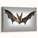 Framed wall art featuring a striking gold and black bat design on a textured canvas, ideal for enhancing home decor with a unique wildlife theme.