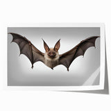 Bat design wall art print featuring a detailed illustration of various bat species against a vibrant background, perfect for wildlife enthusiasts and home decor.