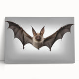 Stretched canvas wall art featuring a vibrant bat design, showcasing intricate details and rich colors, perfect for adding a unique touch to any wildlife-themed decor.