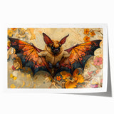 Rolled print showcasing a bat design from the Animals A Wild Life collection, featuring vibrant colors and intricate details, ideal for wildlife enthusiasts and home decor.