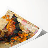 Rolled print of a bat-themed wall art design showcasing intricate details and vivid colors, ideal for wildlife enthusiasts and home decor lovers. Perfect for adding a unique touch to any space.