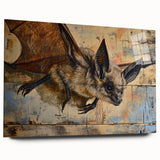 Acrylic wall art collection featuring a unique bat design in a modern side view, showcasing intricate details and vibrant colors, ideal for nature lovers and home decor enthusiasts.