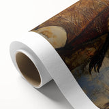 Colorful rolled canvas art showcasing a whimsical bat design, ideal for wildlife enthusiasts. The artwork features intricate details and vibrant colors, emphasizing a unique aesthetic perfect for home decor.