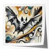 Colorful bat-themed wall art collection featuring six unique designs, showcasing intricate details and vibrant colors, perfect for nature lovers and home decor.