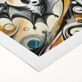 Rolled canvas artwork showcasing a vibrant bat design from the "Animals: A Wild Life" collection, featuring intricate details and rich colors, perfect for nature enthusiasts.