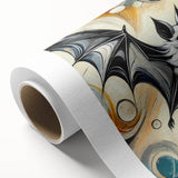 Rolled canvas artwork showcasing a vibrant bat design from the "Animals of the Wild" collection, featuring intricate details and rich colors, perfect for home decor.
