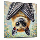 Acrylic wall art design featuring a bat in a wild-life theme, showcased in a side view with decorative pins, perfect for nature-inspired decor.