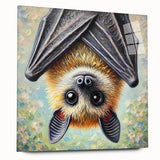 Stylish acrylic wall art showcasing a bat design from the "Animals of the Wild" collection, viewed from the side, highlighting its vibrant colors and sleek finish. This decorative piece is perfect for nature lovers and enhances any interior space.