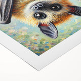 Rolled canvas showcasing a vibrant bat-themed wildlife wall art design, featuring intricate details and rich colors, ideal for home decor enthusiasts seeking unique animal art.