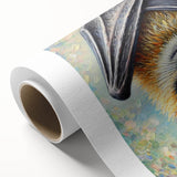Rolled canvas showcasing a vibrant bat-themed wall art design with intricate details and rich colors, ideal for wildlife enthusiasts and modern decor.
