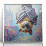 Framed wall art featuring a unique bat design from the "Animals A Wild Life" collection, showcasing intricate details on a white background, perfect for nature enthusiasts.