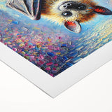 Colorful bat design wall art on rolled canvas, showcasing intricate details and vibrant hues, perfect for wildlife enthusiasts and unique home decor.