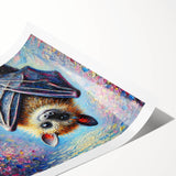 Stylish rolled print showcasing a vibrant bat design from the "Animals of the Wild" wall art collection, ideal for contemporary decor. Perfect for wildlife enthusiasts and art lovers.