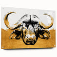 Side view of a stylish buffalo wall art design in acrylic glass, showcasing a striking bison silhouette with vibrant colors, perfect for wildlife enthusiasts and home decor.