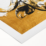 Rolled canvas wall art showcasing a striking design of a buffalo, featuring vibrant colors and intricate details, perfect for wildlife enthusiasts and home decor.