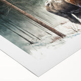 Rolled canvas artwork showcasing a majestic buffalo in a vibrant wildlife scene, perfect for home decor. The design captures the essence of nature and adds cultural flair to any space.