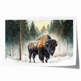 Buffalo wall art print showcasing a detailed bison design, featuring earthy tones and intricate textures, perfect for wildlife enthusiasts and home decor.