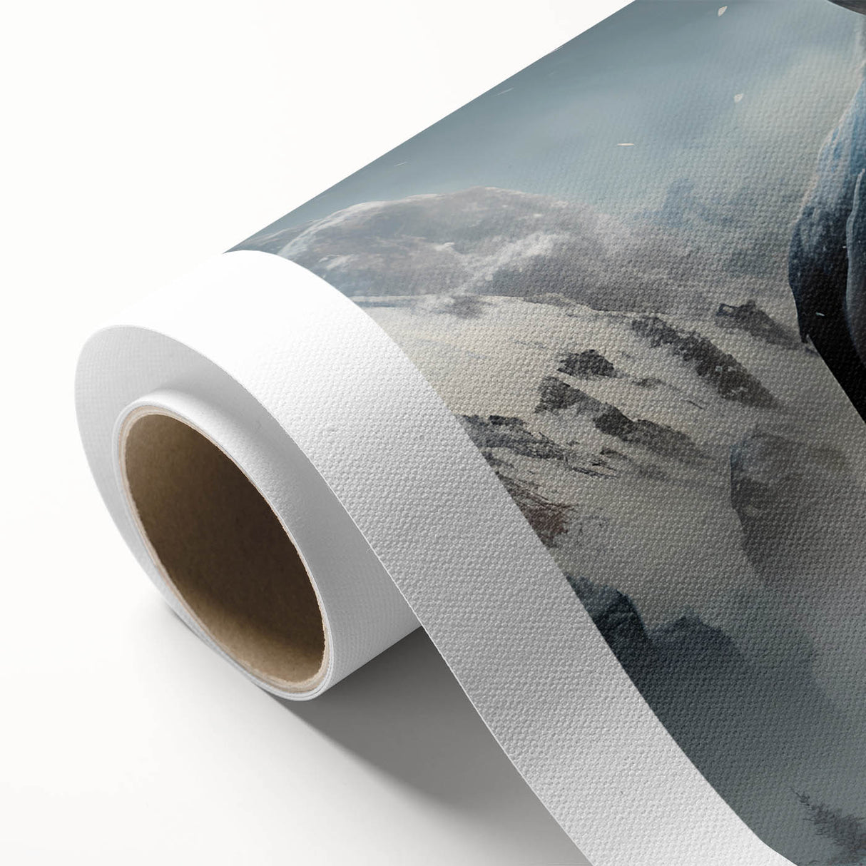 Vibrant rolled canvas showcasing a stunning buffalo design from the Wild Life collection, ideal for adding a rustic touch to home decor. Perfect for wildlife enthusiasts.