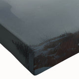 Close-up of a vibrant stretched canvas wall art piece featuring a majestic buffalo, showcasing intricate details and rich colors, perfect for wildlife enthusiasts’ decor.